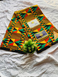 Vibrant Kente pattern Ankara fabric