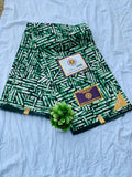 High Quality Green Geometric Ankara Fabric