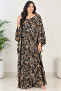 Midnight Garden Floral Kaftan Maxi Dress