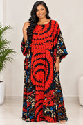 Scarlet Bloom Kaftan Maxi Dress