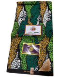 Vibrant green and gold Ankara wax print