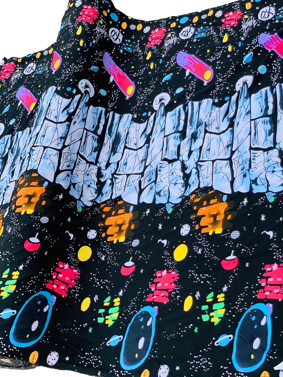 Classic vintage crepe fabric material.