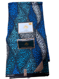 Elegant blue and black patterned Ankara