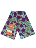 Purple and teal floral pattern Ankara fabric