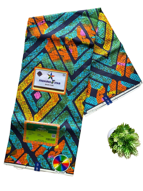 High Quality Vibrant Geometric Ankara Fabric
