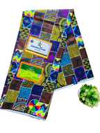 Colorful patchwork print Ankara fabric
