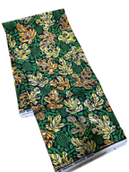 Green and yellow leaf pattern Ankara fabric