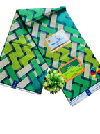 Green woven pattern Ankara fabric