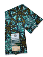 High Quality Teal and Olive Floral Ankara Fabric