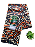 High Quality Orange and Black Abstract Ankara Fabric