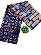 High Quality Blue and Brown XO Patterned Ankara Fabric