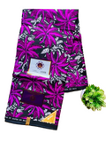 High Quality Pink and Black Palm Leaf Ankara Fabric