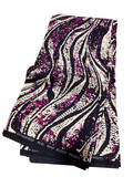 Purple, black, and cream Ankara fabric 