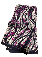 Purple, black, and cream Ankara fabric 