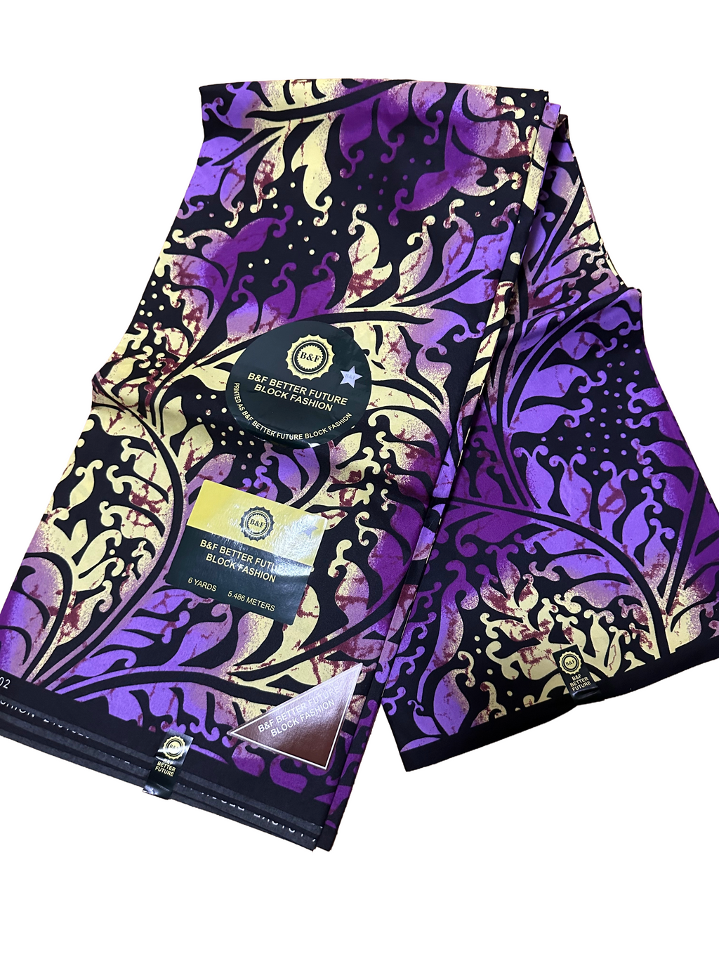 High Quality Purple and Gold Ankara Fabric