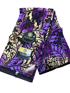 High Quality Purple and Gold Ankara Fabric