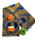 Elegant geometric and floral Ankara fabric