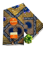 Elegant geometric and floral Ankara fabric