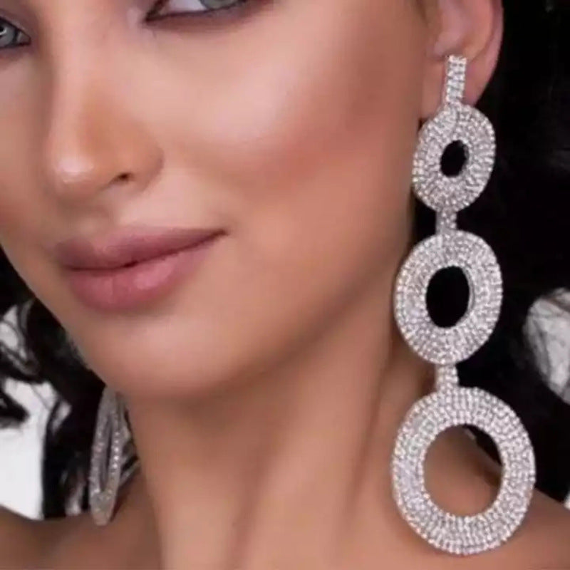 silver dangle chandelier earrings
