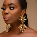 gold statement chandelier earrings
