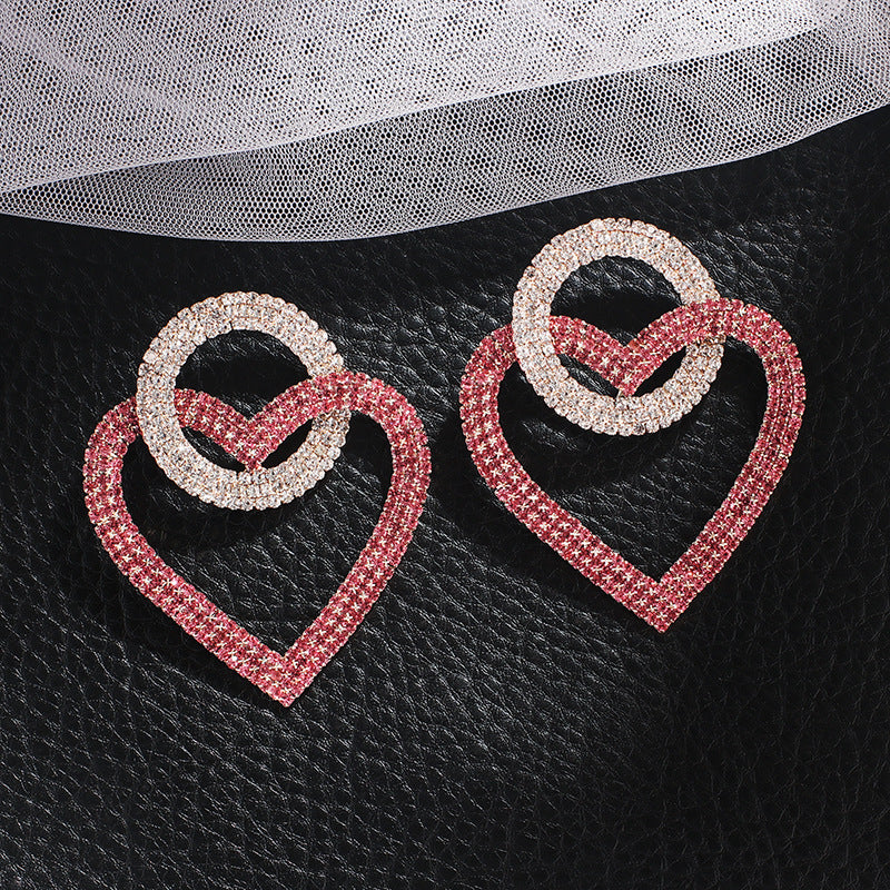 Pink and Gold Stud Earrings