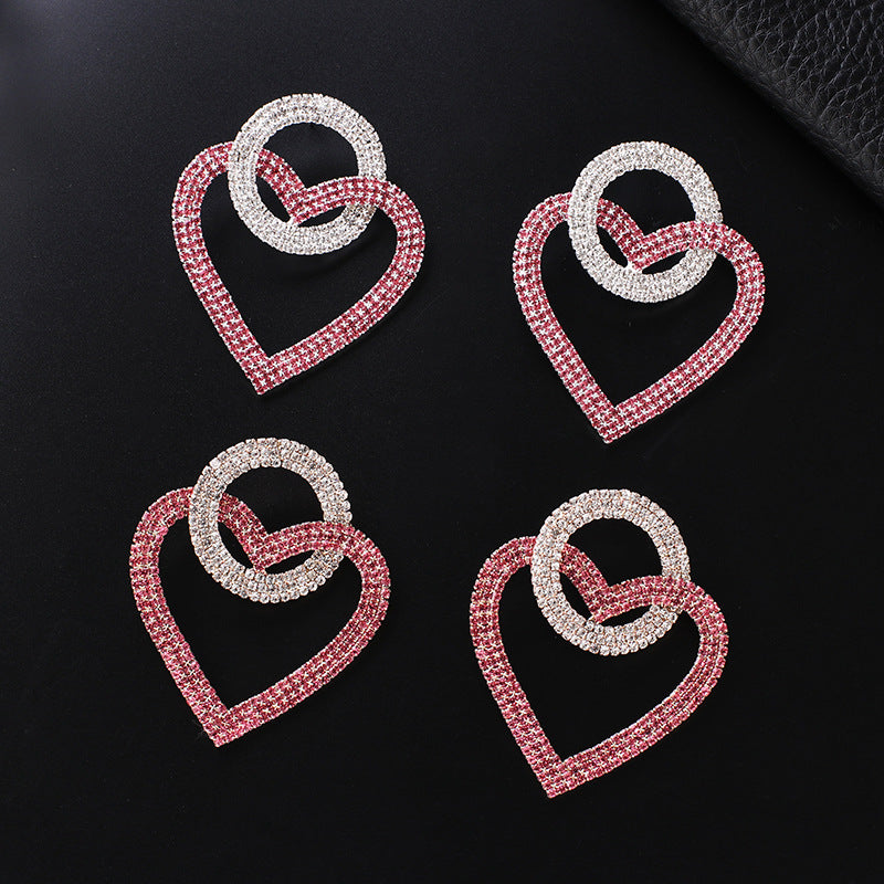 Pink and gold stud earrings 