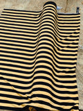 Black and yellow striped crepe fabric