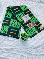 Bold green and black geometric Ankara